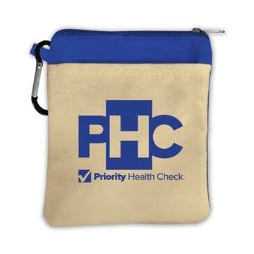 Canvas Zipper Tote with carabiner - Renewable Cotton
