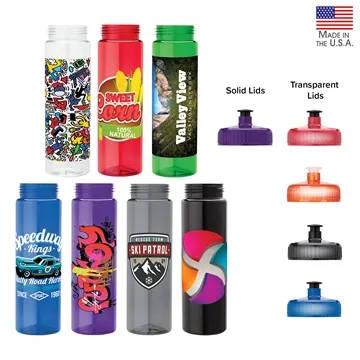 150 Custom Newport 25 oz PET Bottle with Pull Spout Lid - BPA Free ...