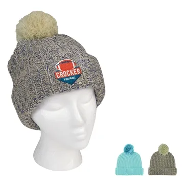 Image of 48 Promotional Grace Pom Beanie With Cuff - Acrylic