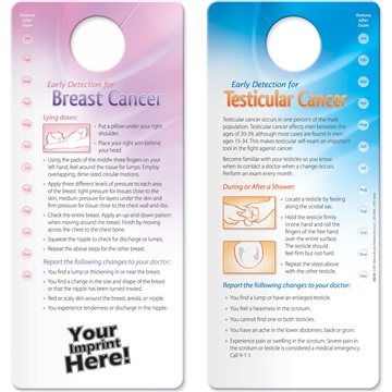 Shower Card - Early Detection for Breast / Testicular Cancer - Waterproof & Monthly Tracking