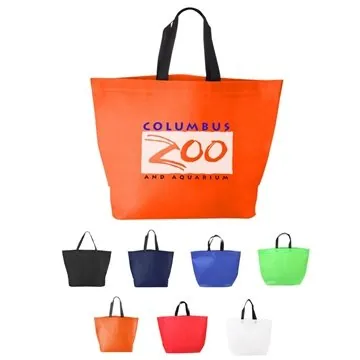 Image of 150 Promotional Two-Tone Heat Sealed Non-Woven Tote Bag - 22lb ...