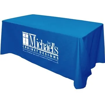 Image of 1 Custom Flat 3-sided Table Cover - fits 6 foot standard table: ...
