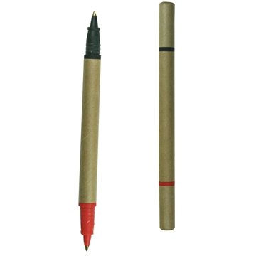 Image of 150 Custom BioDegradable Two Color Cardboard Pen - Recycled