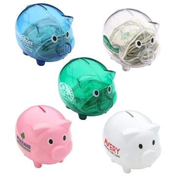 Image of 100 Custom Piggy Coin Bank - Twist-open Bottom