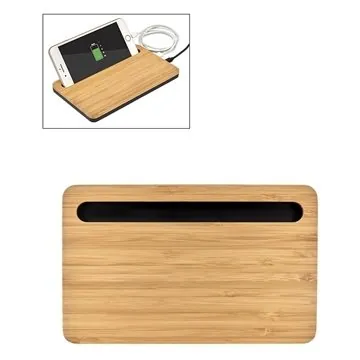 Image of 12 Customized 5W Bamboo Desktop Wireless Charger - Multi-Port & CE ...