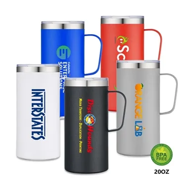 Image of 36 Promotional Magnolia 20 oz Stainless Steel Mug - Vacuum ...