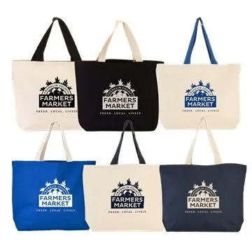 Image of 100 Promotional 11.5 oz Hillsboro Canvas Tote - Cotton & Durable