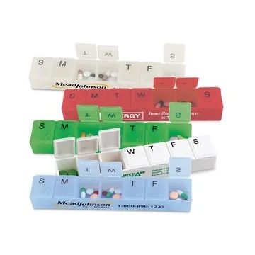 Image of 150 Custom Super-7 All-Week Pill Box - 8" - Braille & Snap-Tight