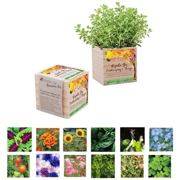 Image of 100 Custom Wooden Cube Blossom Kit - Water Protected