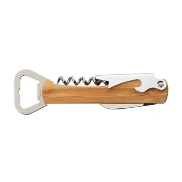 Image of 50 Promotional Malbec Multi-Function Bamboo Bar Tool - Stainless ...