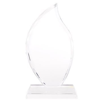 Fiamma II Large Crystal Flame Award - Diamond-cut