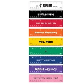 Image of 300 Custom 6" Rulers - High Impact Plastic