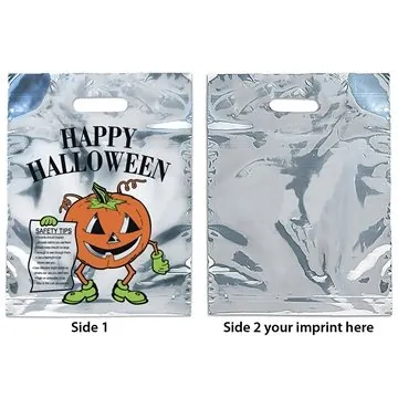 Image of 150 Promotional Silver Reflective Pumpkin Bag - 2.5mil