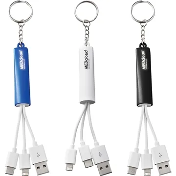 Image of 250 Promotional Route Light Up Logo 3-in-1 Cable - Multi Device & ...