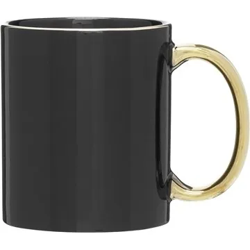 Image of 48 Promotional 11 oz c-handle - metallic - Black Gold - Stoneware