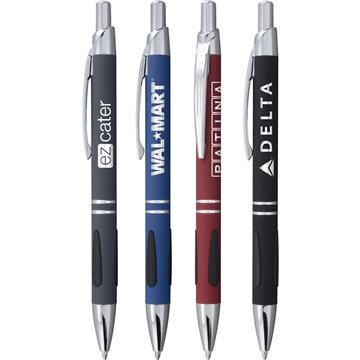 Image of 100 Promotional Vienna Comfort Pen W/Silver Trim & Black Ink - ...