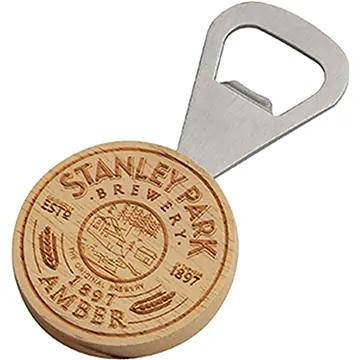 Image of 21 Promotional Wood Bottle Opener: Round Handle - Real Wood