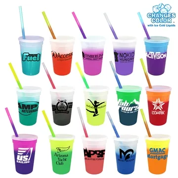 Image of 250 Promotional Mood 17 oz Stadium Cup Straw Lid Set - Color ...