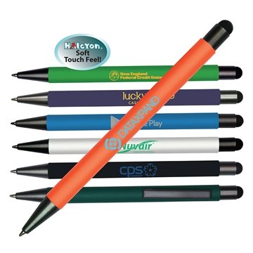 Image of 150 Custom Halcyon Metal Pen Stylus - Soft Touch & Retractable