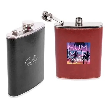 Image of 100 Customized The Inverness 8 oz Flask - Faux Leather & BPA Free
