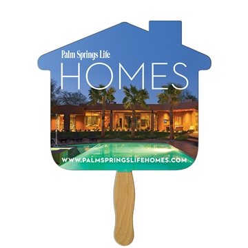 Image of 250 Customized House Hand Fan - Paper Products - UV Coated & Wood ...