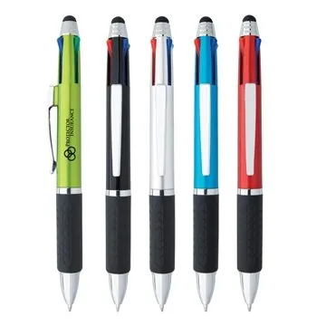 Image of 250 Customized 4-In-1 Pen With Stylus - Rubber Grip