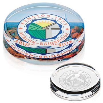 Image of 6 Custom Round Paperweight - Optical Crystal