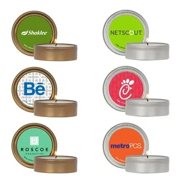 Image of 50 Customized 2 oz Scented Candle in Screw-Top Metal Tin