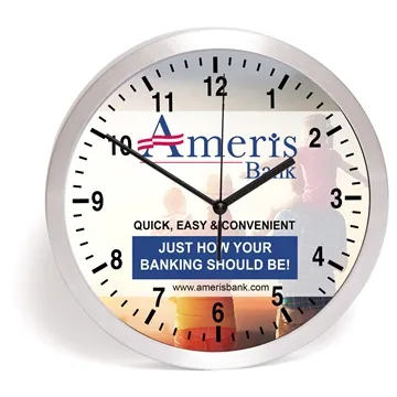 Image of 30 Customized "BALANCE" 10" Brushed Metal Wall Clock - Shatter ...