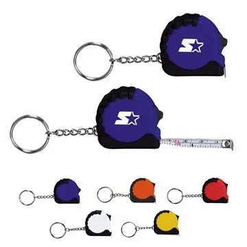 Image of 100 Custom Mini Grip Tape Measure Key Chain 3.25' - Self-Locking & ...