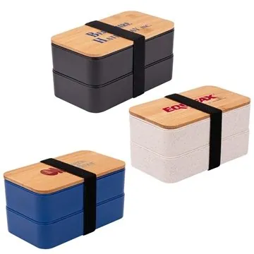 Image of 100 Custom Wheat Straw Bento Box - Eco-friendly & Microwave Safe