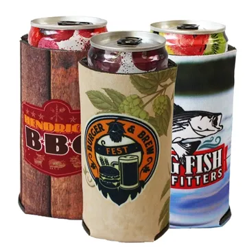 Image of 250 Custom Sublimated Slim Can Cooler - Insulated & Foldable