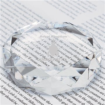 Rimini Gem Cut Crystal Paperweight - Octagon Face