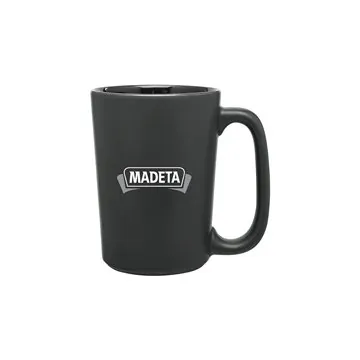Image of 48 Promotional 12 oz Rocca Mug - Matte Black - Glossy Black - ...