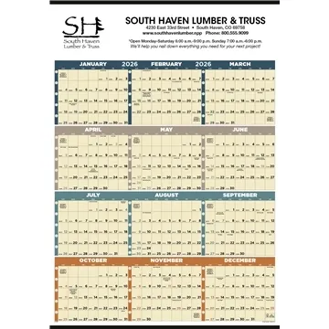 Image of 100 Custom Time Management Span-A-Year (Non-Laminated) - FSC ...