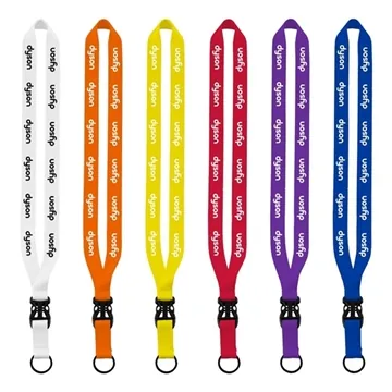 Image of 100 Custom 3/4" Polyester Lanyard with Slide Buckle Release & ...