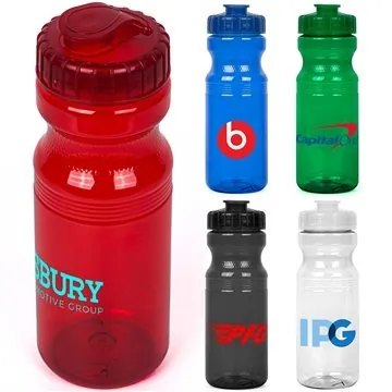 Image of 250 Customized 24 oz Eco-Polyclear Bottle with Flip Top Lid - ...
