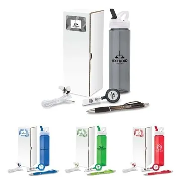 Image of 100 Customized Charm 4-Piece Welcome Gift Set - USA Made & 25oz ...