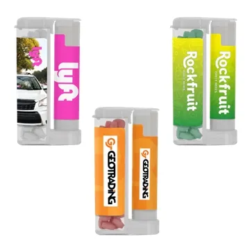 Image of 100 Promotional Sugar Free Mints in a Rectangular Flip-Top Duo w/ ...