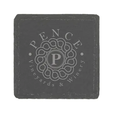 Image of 100 Custom Natural Slate Stone Square Coaster - Padded Feet