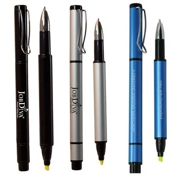 Image of 150 Customized Pen Highlighter Combo - Recycled Aluminum & Dual ...