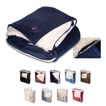 Image of 12 Customized Micro Mink Sherpa Blanket - Double Layer & Storage ...