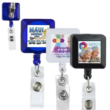 Image of 250 Custom "OLMSTED VL" 30" Cord Square Retractable Badge Reel and ...