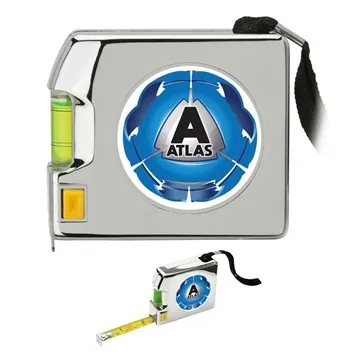 Image of 50 Custom Shorewood 12 ft. Chrome Tape Measure & Level - Metal ...