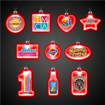 Image of 204 Custom Red Light Up Pendant Necklaces - LED Multi-Mode