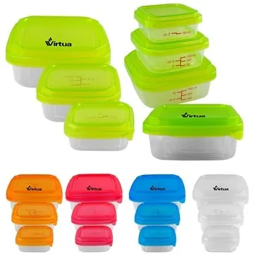 Image of 150 Custom Square Portion Control Containers - Microwave Safe & ...