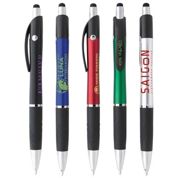 Image of 300 Customized Souvenir Emblem Stylus Pen - Chrome Accents