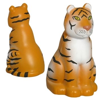Image of 100 Promotional Sitting Tiger - Stress Reliever - Polyurethane
