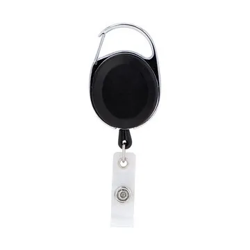Image of 100 Promotional Oval Metal Retractable Badge Reel with Carabiner - ...