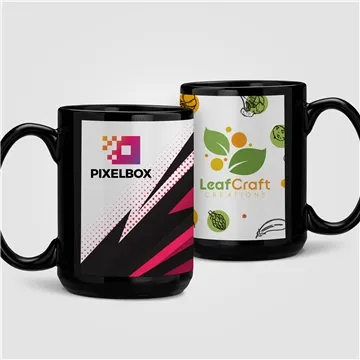 Image of 72 Customized SimpliColor 15 oz Black Ceramic Mug - Microwave Safe ...